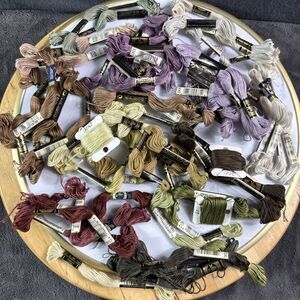 Vintage DMC Embroidery Floss Lot 53 Pcs Assorted Colors Cotton Thread Cross Stit